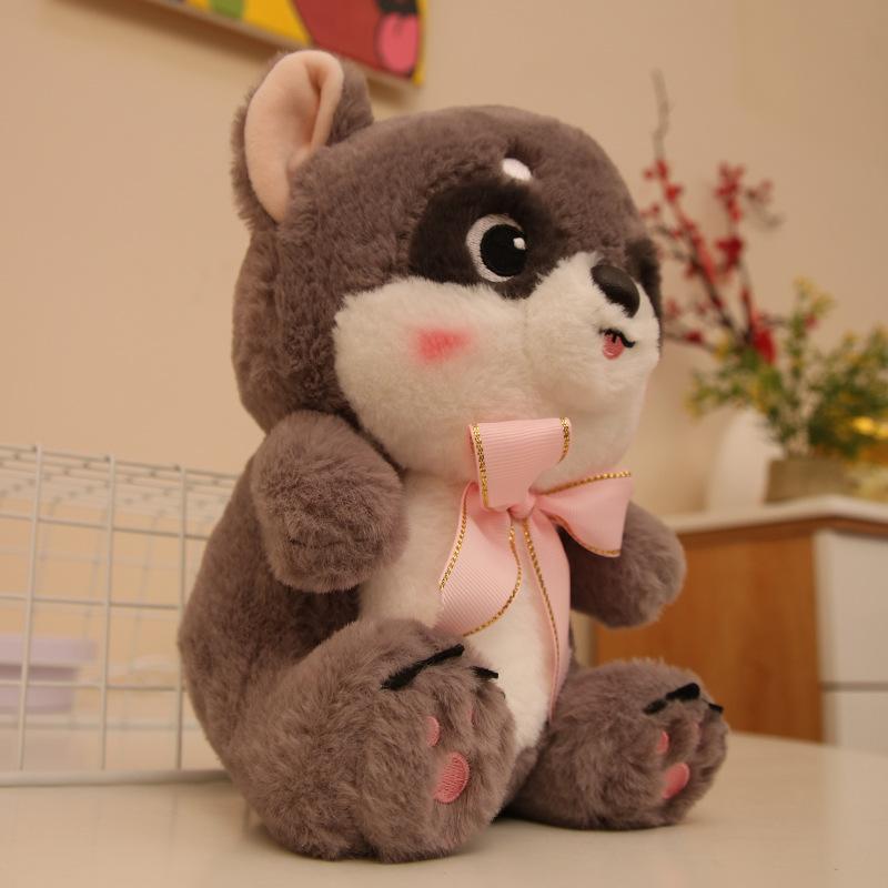 Cute Boutique Bow Tie Raccoon Plush Toy Girl Doll Birthday Gift Children's Day Doll Gift