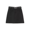 Gray High-Waist A-Line Mini Skirt - Women's Versatile Spring/Summer Anti-Exposure Skirt