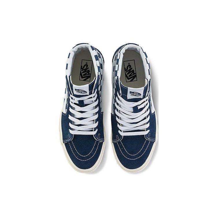 Vans Sk8 Classics Canvas Comfortable Versatile Durable High-Top Skate Shoes Unisex Sneakers Blue White VN0A32QG4M0