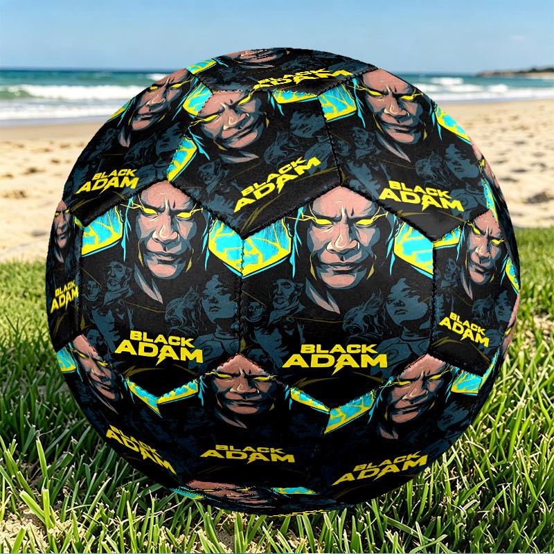 Black Adam Print Size 5 Soccer Ball, PU Wear Resistant Football for Match Training and Daily Practice, Birthday Gift for Soccer Fans