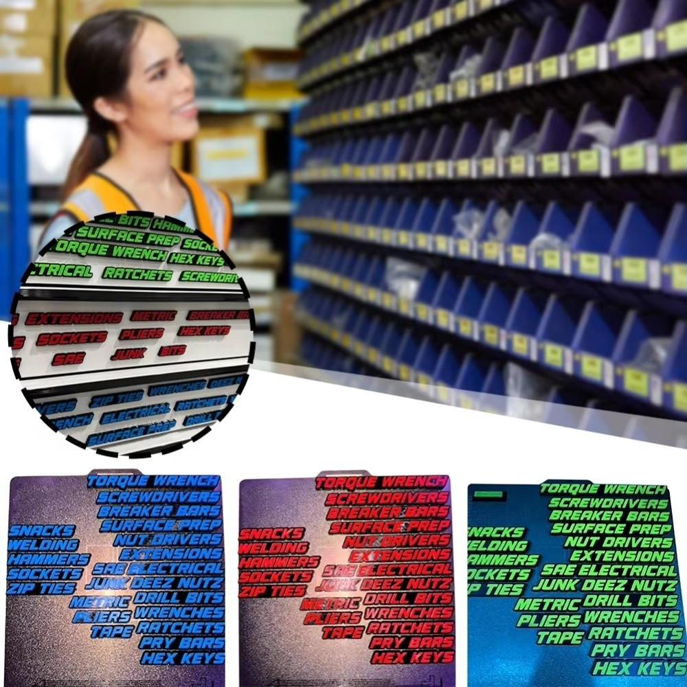 Portable 3D-Printed Tool Box Labels  For Steel Toolboxes Carts Drawers and Cabinets