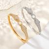 Fashionable Nail High-Quality Zirconia Wedding Daily Versatile Open Bracelet