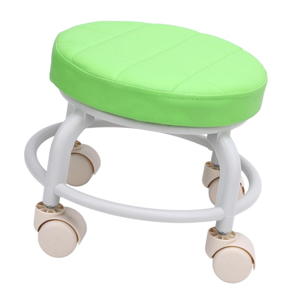 Green Rolling Stool Portable Miniature Shoe Stool Small Roller Stool for Home Office Fitness Center