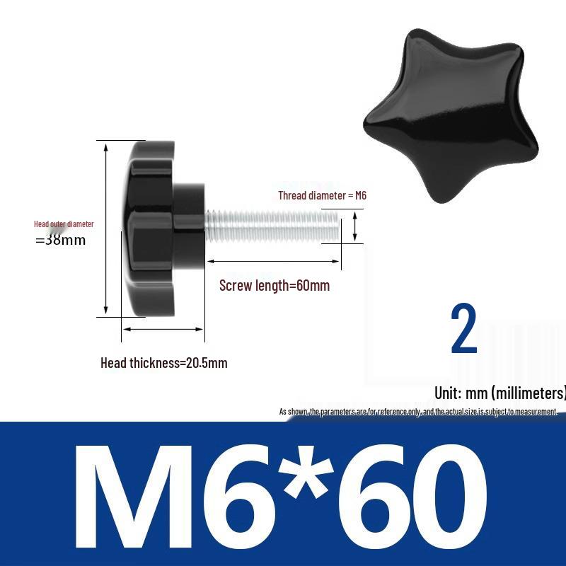 Švestkový květ Hvězdicovitá bakelitová šroubovací rukojeť (M6/M8/M10)