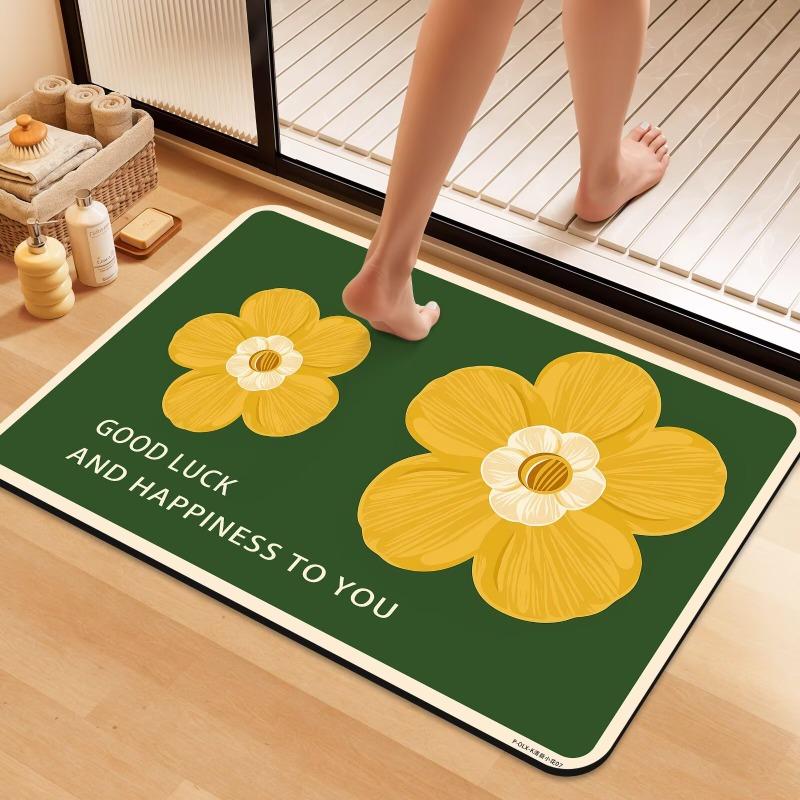 Bathroom Diatom Mud Quick-drying Soft Floor Mat, Water-absorbing Non-slip Foot Mat At the Door of the Bathroom,toilet Toilet Rug