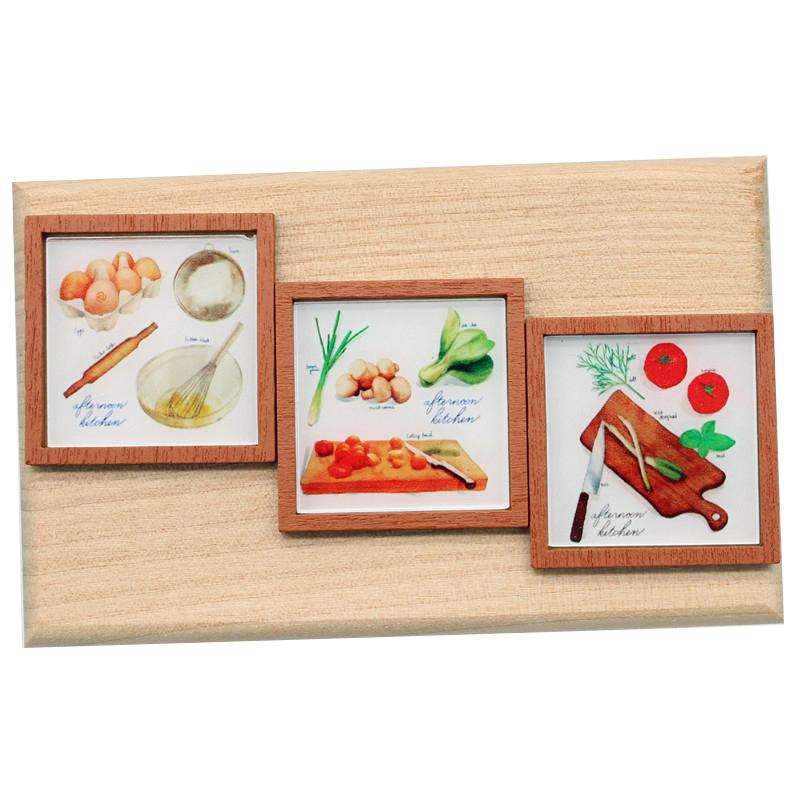 3Pcs/Set Dollhouse Mini Modern Illustrations Minimalist Murals DIY Mini Furniture Model Set Toy Living Room Scene Accessories