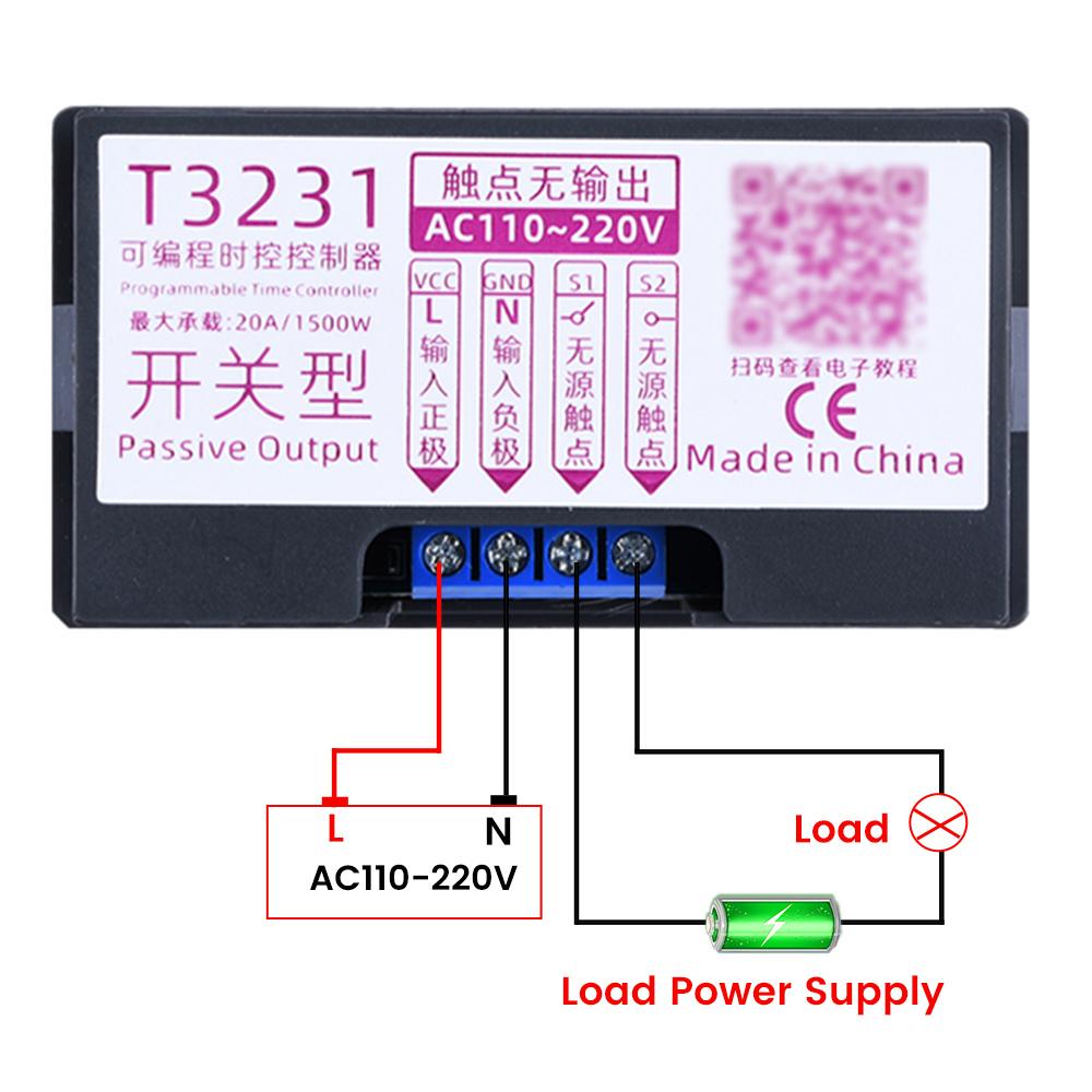 T3231 Cyclic Timing Delay Relay DC 12V 24V AC 110V-220V Timer Control Switch Timing Digital Relay Power Supply