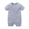 2025 Summer Baby Girl Short Sleeve Solid Color Romper