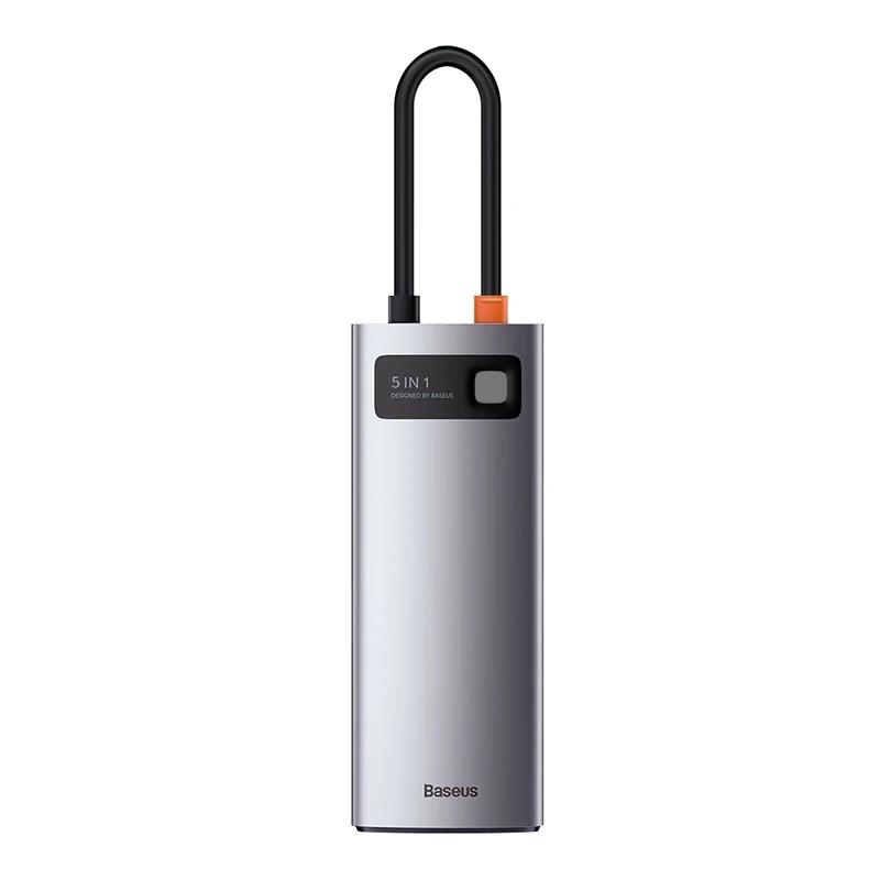 Hub 5W1 Baseus Metal Gleam Series, Usb-C Do 3X Usb 3.0 + Hdmi + Usb-C Pd