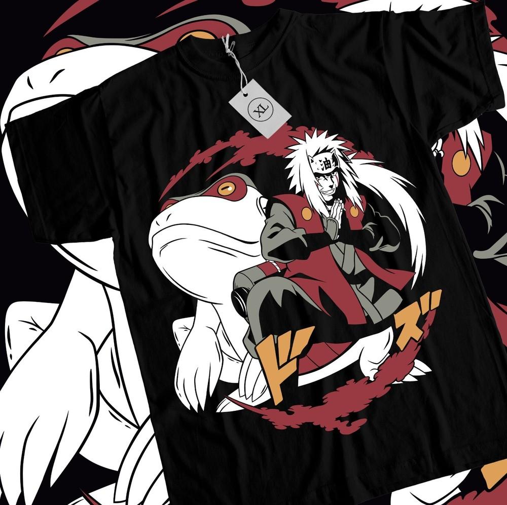 Jiraiya T-Shirt Naruto Rasengan Itachi Uchiha Anime Manga Black Shirt All Size Unisex T-Shirt S