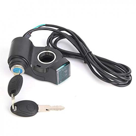 VGEBY1 Handlebar Control Switch Thumb Throttle Digital Voltage Display Switch Power with Key Lock