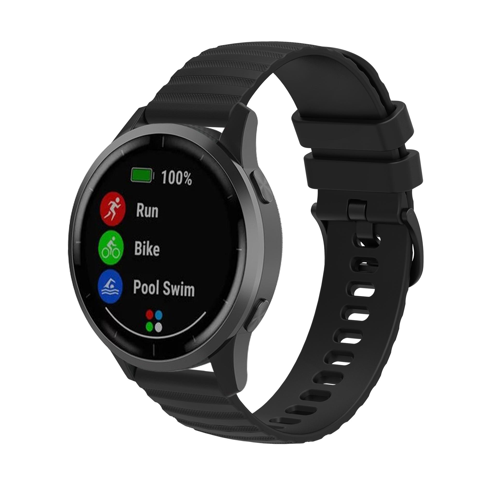 

18 мм силиконовый ремешок для смарт-часов Garmin Vivoactive 3S 4S ремешок Venu 2S Vivomove 3S Forerunner 255S Active S браслет CHINA&Vivoactive 4S чёрный