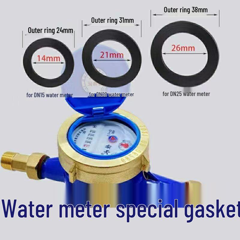 4-Point Water Meter Gasket: Rubber Washer & Sealing Ring Accessories for 15/20/25mm Connections