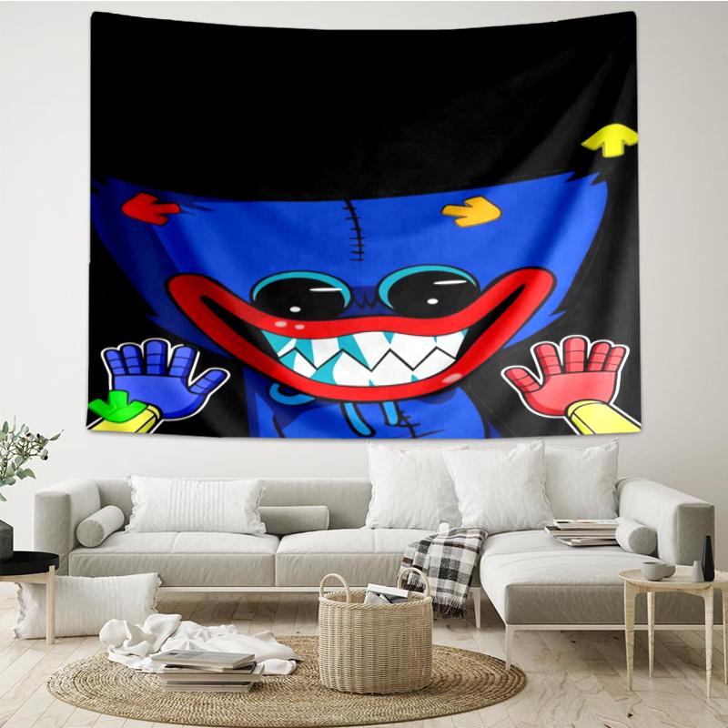 Poppy Playtime Print Tapestry, Backdrop, Easy Setup, Ideal for Bedroom, Office & Living Room, with Aesthetic Wall Hanging Decor.