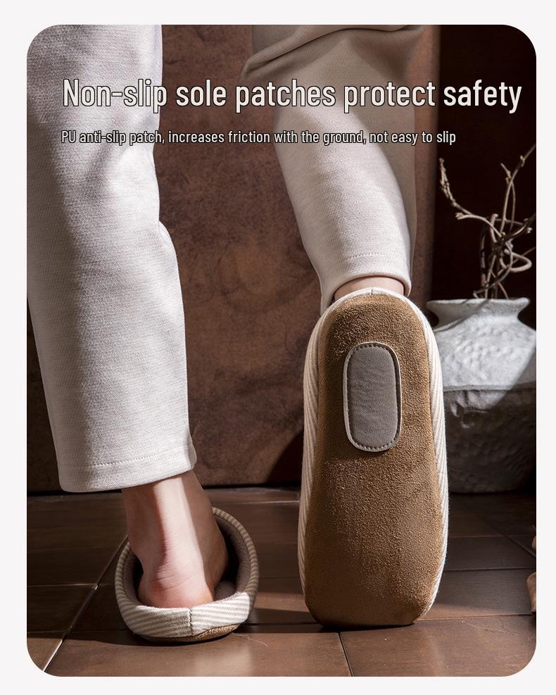 Autumn Cotton Slippers for Men and Women - Soft, Silent, Non-Slip Indoor Shoes for Couples