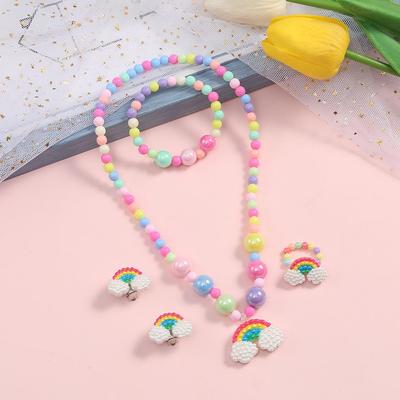 Ensemble de Colliers Créatifs en Résine Arc-en-Ciel 2025 pour Enfants: Bijoux Bonbons Colorés