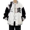 Men's Color-Block Print Baseball Jacket for Students