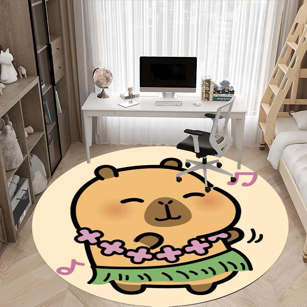 1pc Capybara Chair Carpet for Office Non-Slip Mat for Office - Decorative Floor Mat Yy251030216