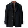 Wool jacket men's mid-length suit collar winter thickened middle-aged dad's coat woolen coat