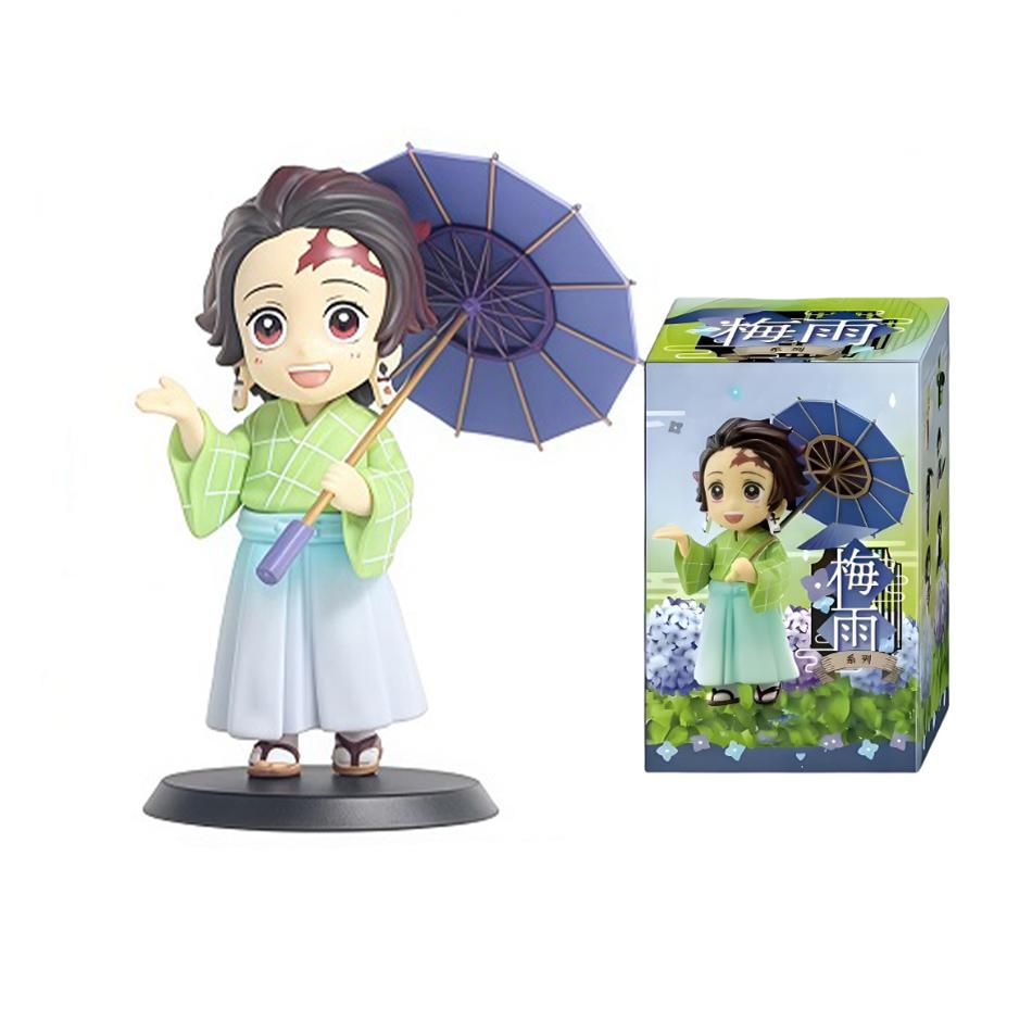 Demon Slayer blind box Plum Rain Series anime figure Tanjiro Kamado Nezuko Action Model Pvc Desktop Ornament Collection Toy Gift