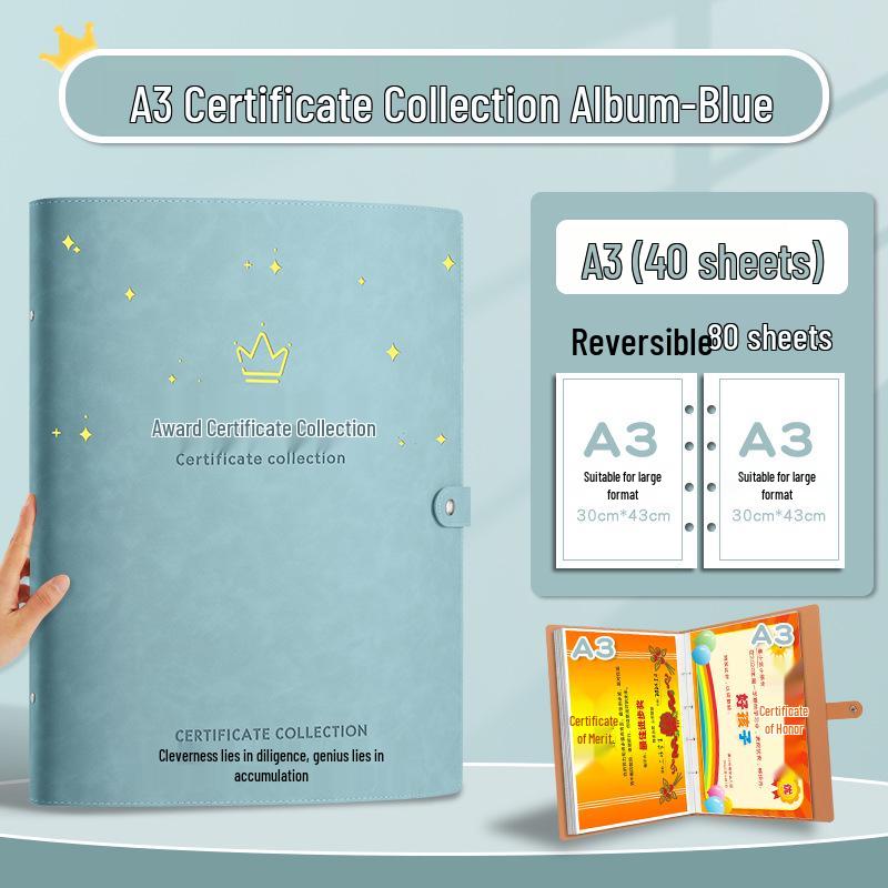 Children's Honor Certificate and Photo Album Organizer - A3/A5 for Elementary and Kindergarten Students