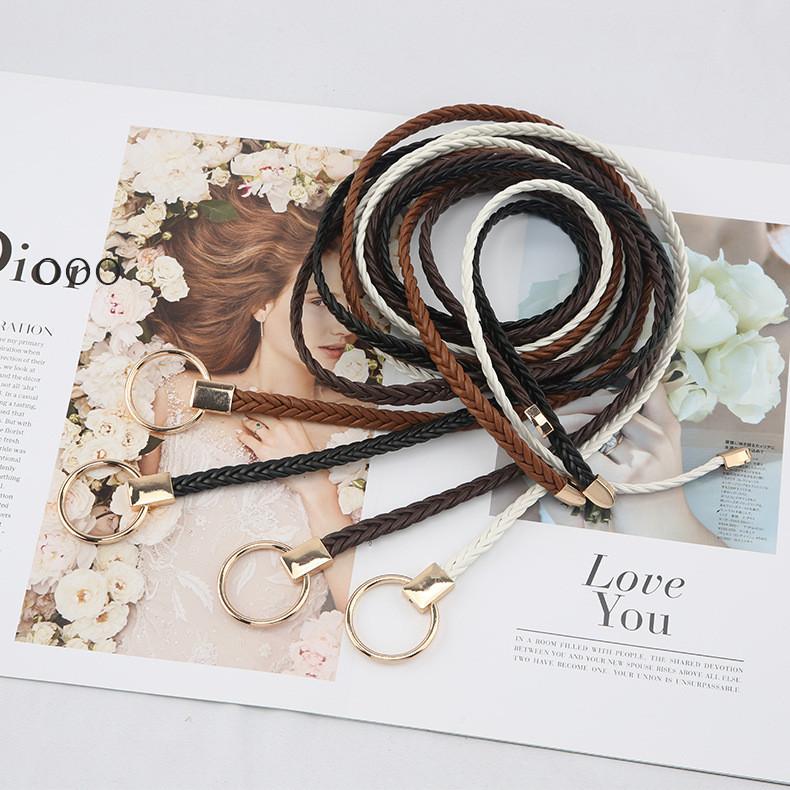 Weave Rope Waist Round Buckle Knotted Tassel Waist Chain Women Waist Gift Belt