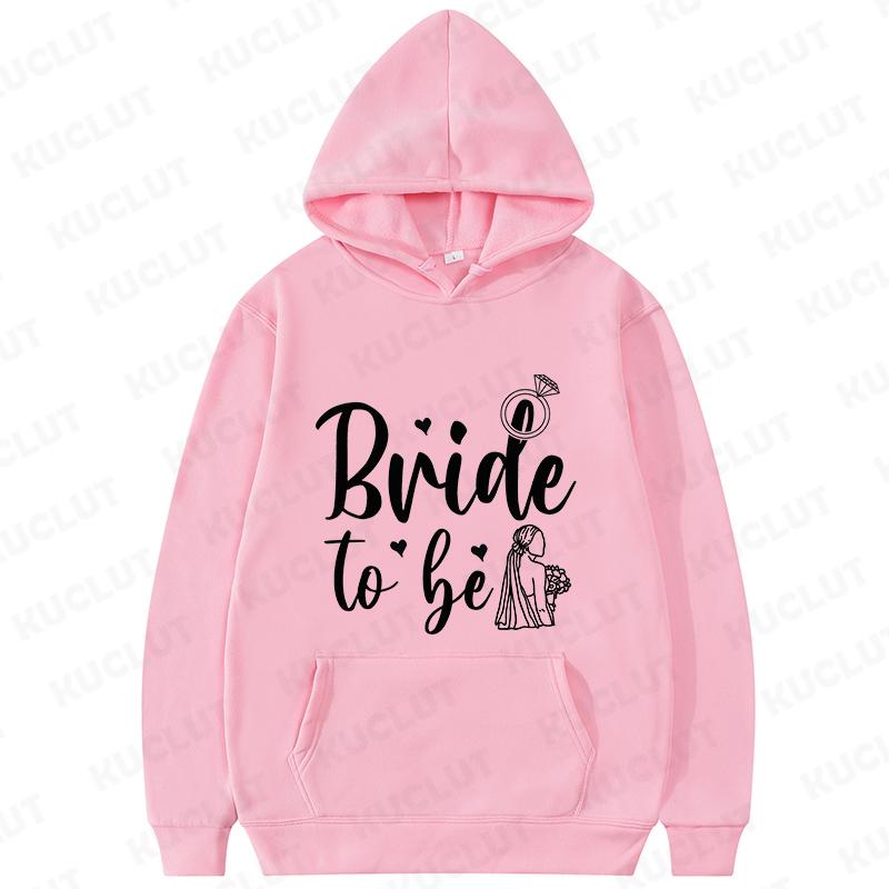 Fashion Team Bride Tribe Hoodies Women Ring Crown Print Soft Pullover Sweatshirts for Wedding Bachelorette Party Outerwears