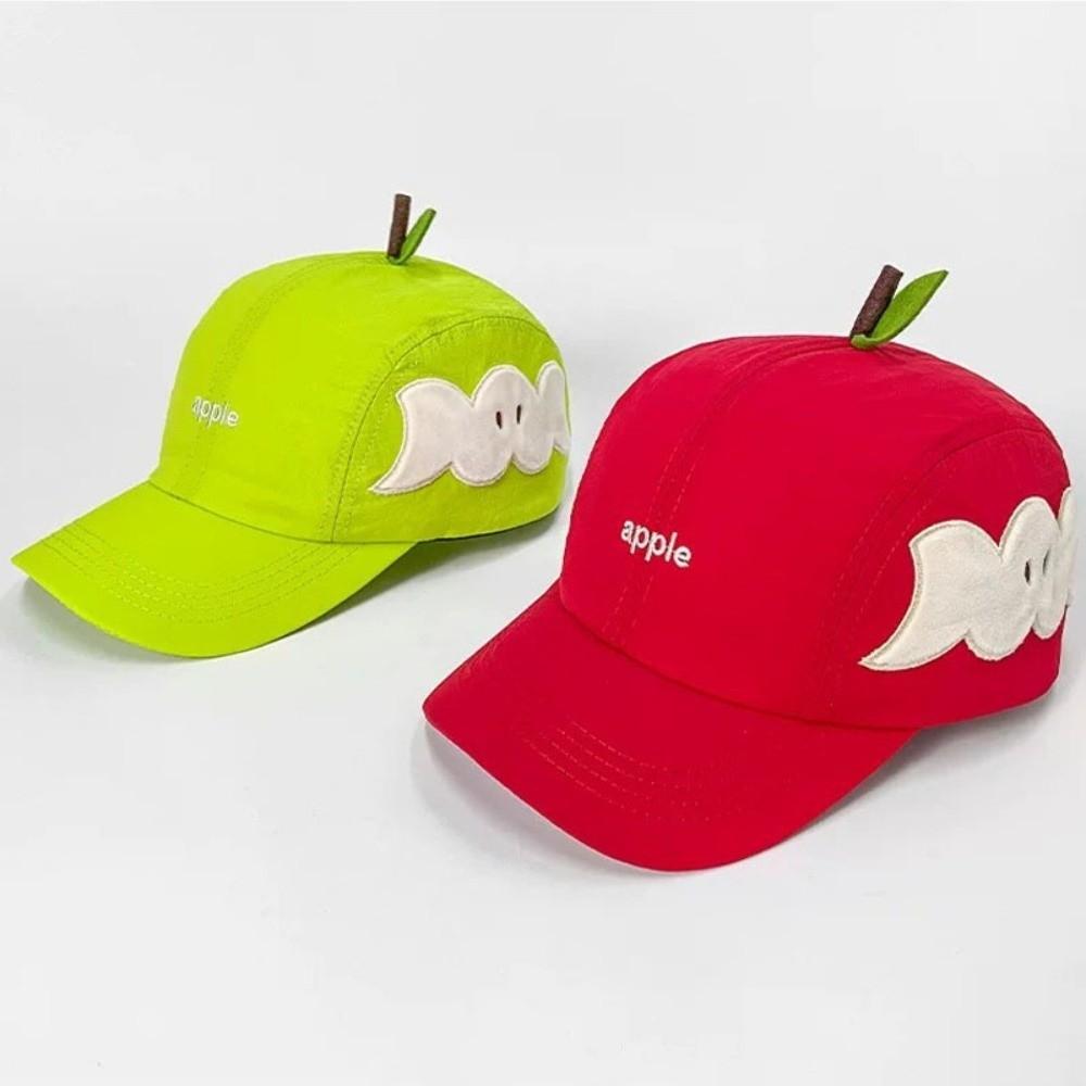 Cotton Peaked Hat Embroidered Fruits Sunscreen Cap Cute Baseball Cap for Girls