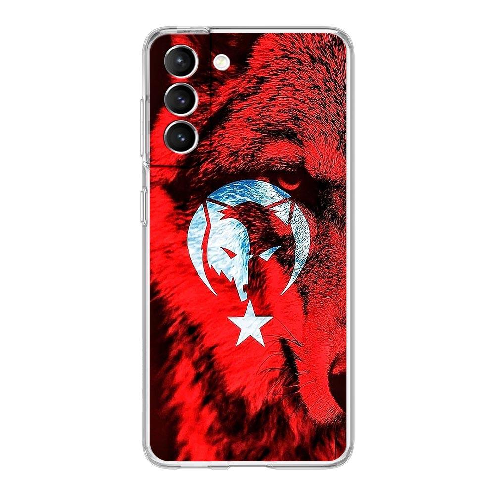 Phone Case For Samsung Galaxy S25 S24 S23 FE S22 Ultra S20 S21 5G S10 S9 Plus S10E S8 Cover Turkish language bozkurt gray wolf