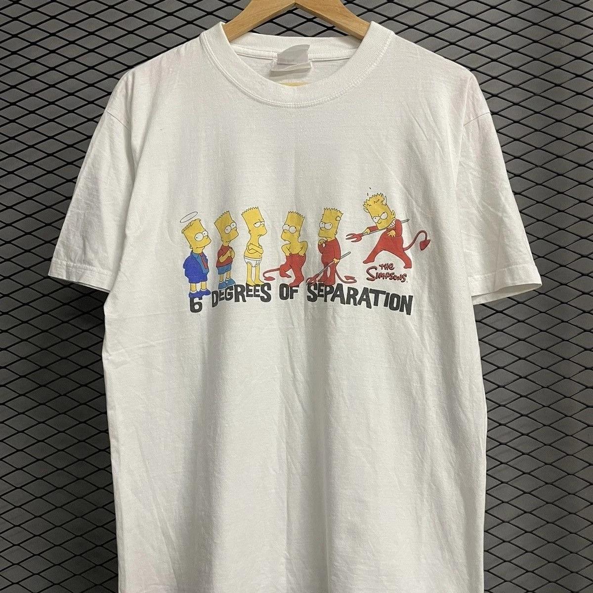 Retro 90s Bart Simpson 6 Degrees of Separation Cartoon Funny Unisex Tee L