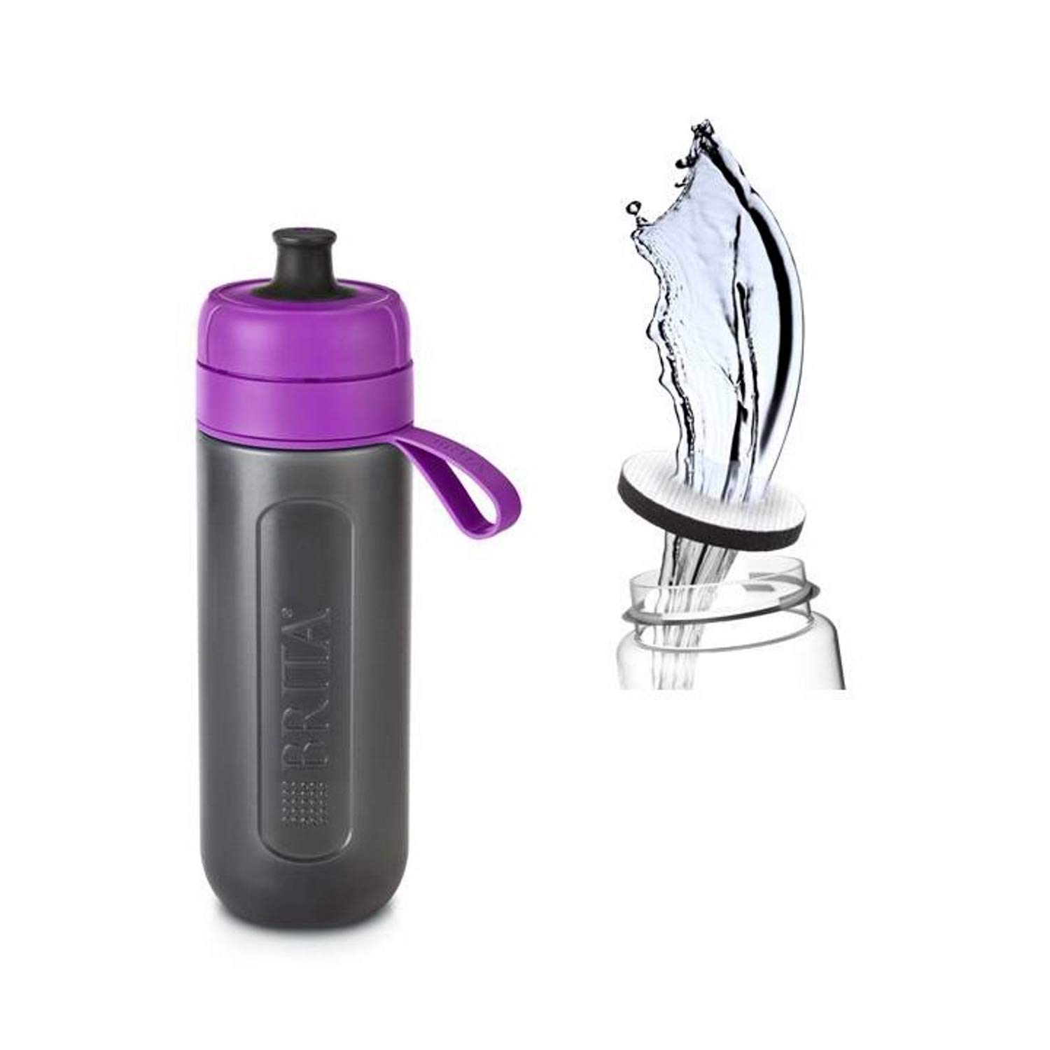 

Бутылка для воды Brita Direct Drinking 600 мл портативный очиститель воды бутылка с 1 картриджем Fill Go Active фиолетовый японский и [оригинальный продукт]