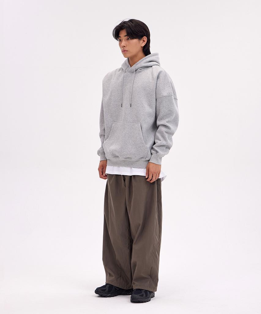 Oversized Wide Shoulder Hoodie_Melange