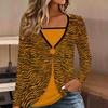 Tops for Women Floral Print Long Sleeve Fake Two‑Piece Top Fall Casual Slim Pullover Women's Long Sleeve Top