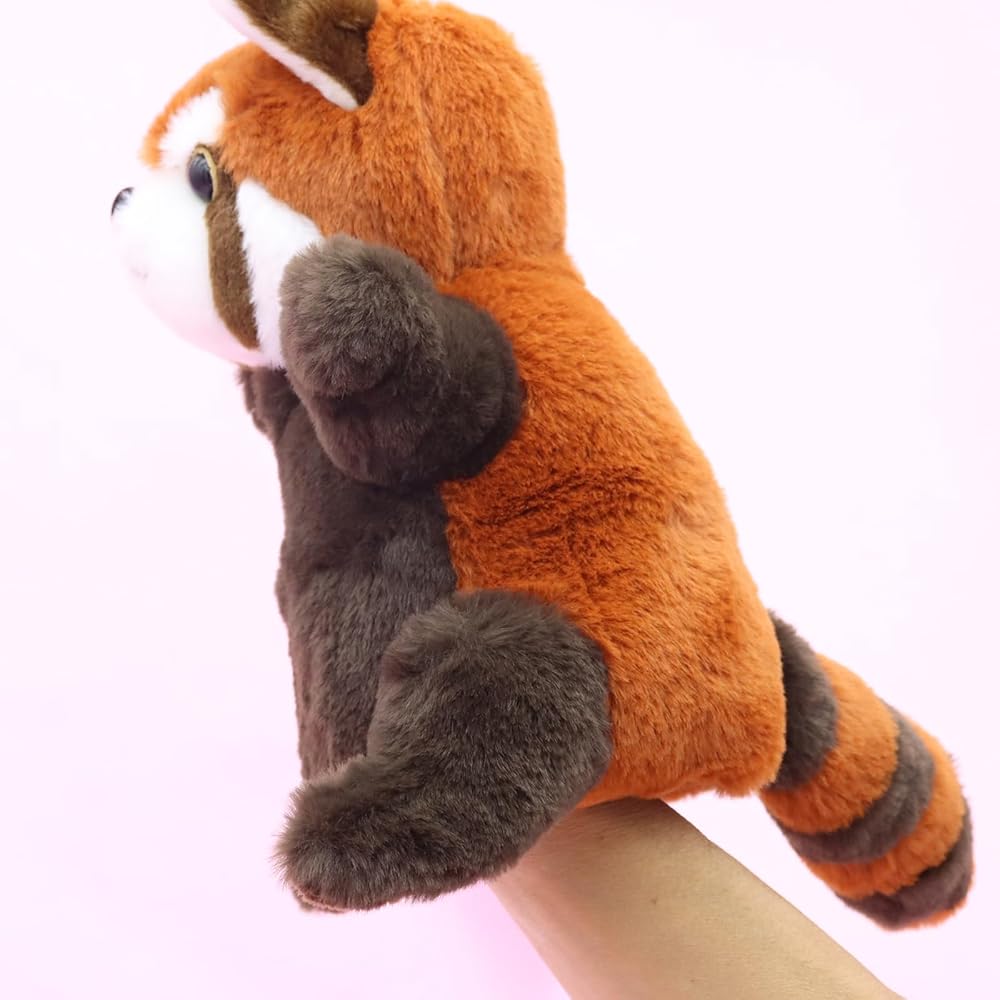Takeoff Hand Puppet Red Panda Plush Toy Soft and Cuddly Children's Plaything