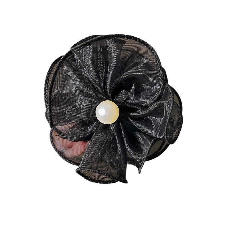 Mori Style Pearl Flower Mesh Hair Clip for Women