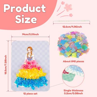 Creative Princess Poke In Fun Art Handcraft Kit Safety EVA DIY Fashion Princess Dress Up Game Puncture Toys Presents for Girls