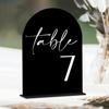 Arch Acrylic Wedding Table Number Card with Stand Mirrored Table Number Holder for Wedding Reception,Party,Anniversaries,Event