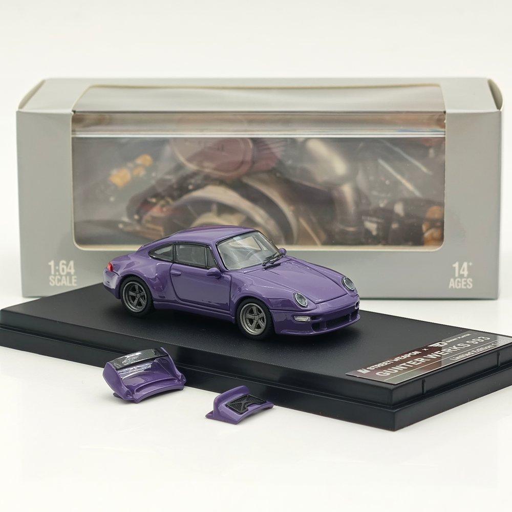 SW 1/64 Scale for Gunther Werks 993 Remastered Openable Hood Diecast Model Car Miniature Collection Toy Vehicle Models