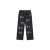 New MLB Wide Leg Jeans Pants Women's Black 3FDPB0534-50BKS