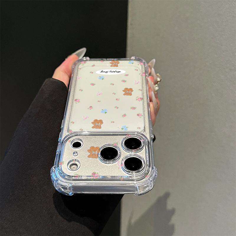 Floral Bear Is Suitable for Apple 17 Mobile Phone Case Iphone16promax Cartoon New All-inclusive.
