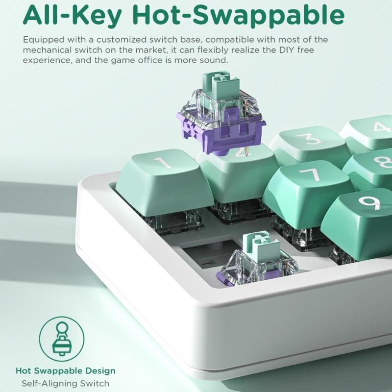K810 Corded Mechanical Gamer Keyboard Hot-Swappable with Lighting Programmable Macros Joystick Small Keypad 12Keys