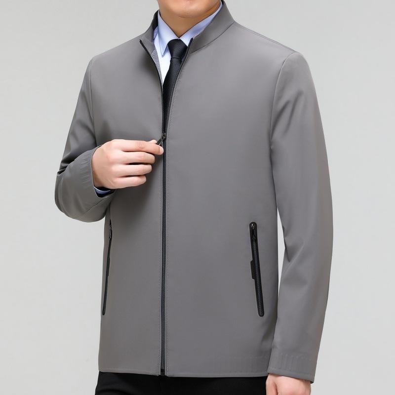 Чоловічі весняно-осінні тонкі чоловічі піджаки з лацканами, куртки лідера, одяг для тата середнього віку, ділові топи державного службовця