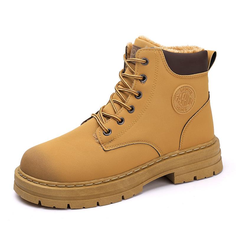 Fleece Martin boots men's shoes winter high-top British boots men's cotton shoes thickened warm snow boots