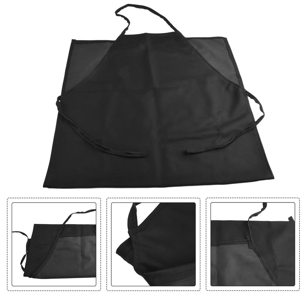 Oilproof Kitchen Apron PVC Leather Waterproof Black Comfortable
