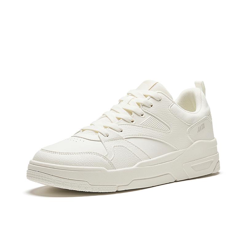 Anta Slip Resistant Shock Absorbing Durable Low Top Skate Shoes Men Sneakers Ivory-White 912418063-1