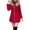 Women's Fashion Solid-Color Mid-Length Cotton Coat / Down-Filled Cotton Jacket / Thickened Slim-Fit Cotton Outerwear