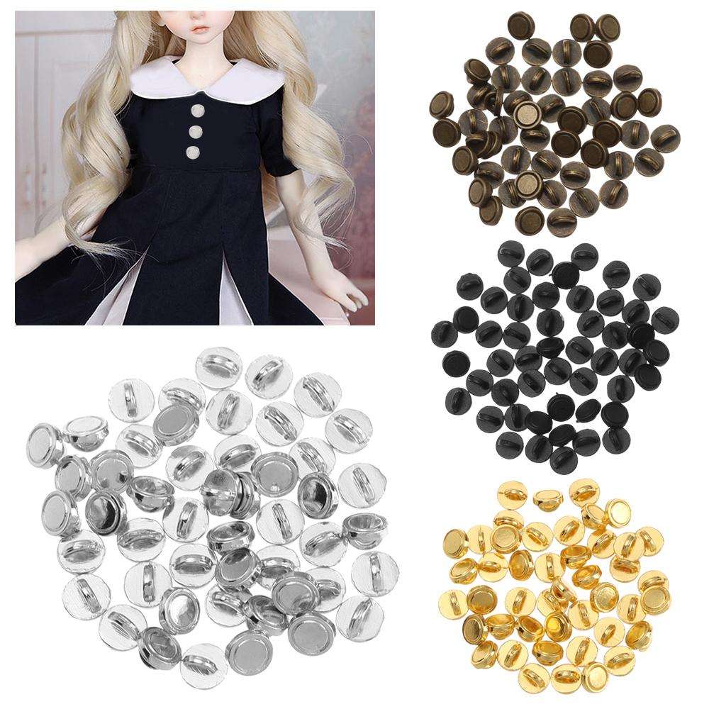 

Sewing Accessories Solid Round Buttons 1/6 Dolls Clothing Belt Buckles Doll Ultra-small Buckle