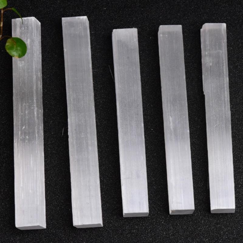 Natural White Selenite Gypsum Sticks Irregular Reiki Mineral Specimen Healing Crystal Wand Diy Jewelry Pendant Making Stone