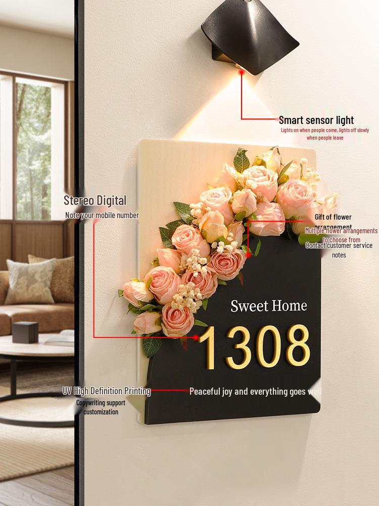 DIY House Number Plate - Stylish Entrance Decor for Homes and Hotels