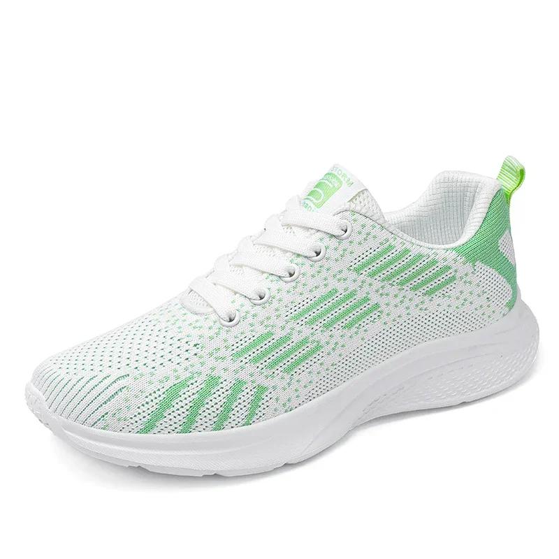 Women Flying Weave Soft Casual Sneakers Ladies Non-Slip Fashion Jogging Shoes Lightweight Four Seasons Breathable Running Shoes